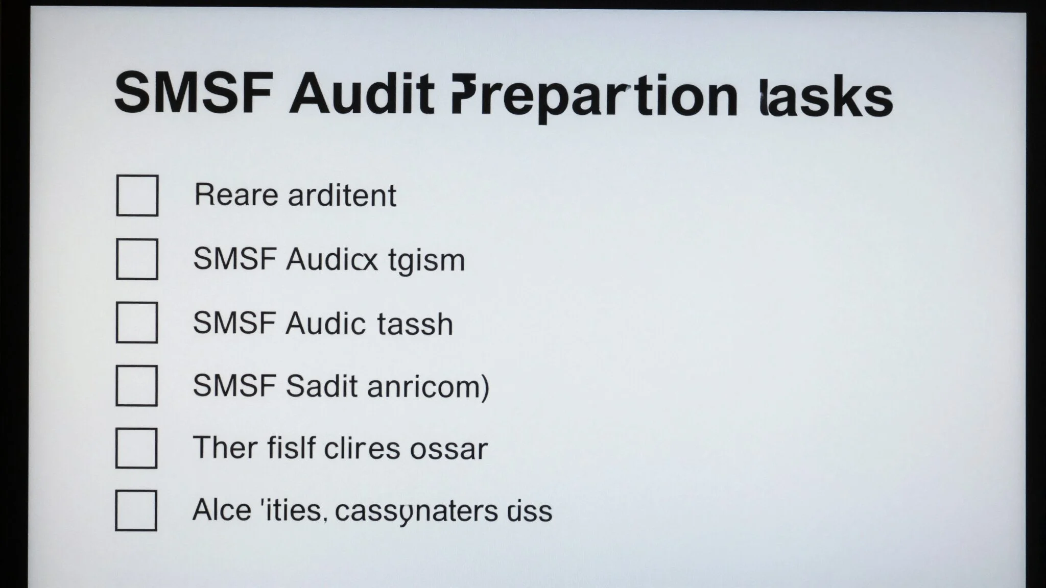 SMSF audit preparation checklist