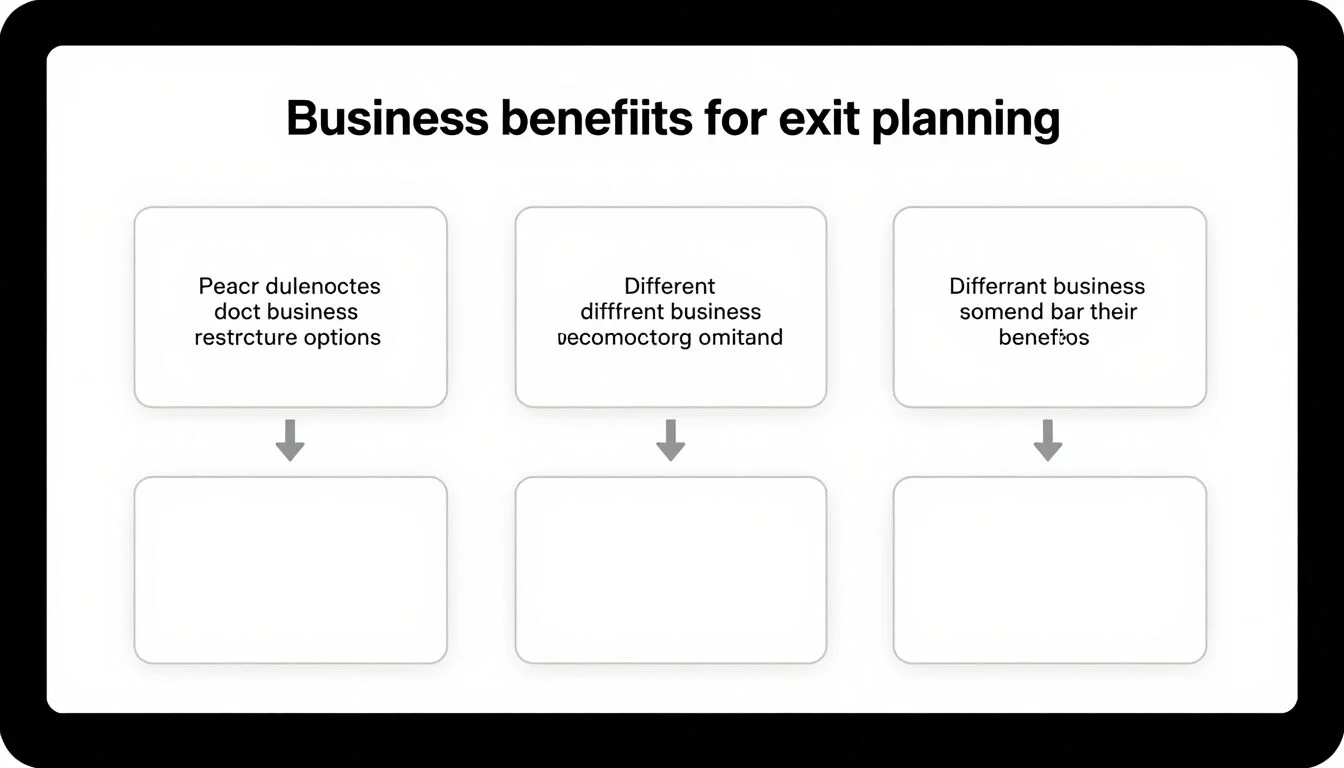 Business restructure options diagram for exit planning