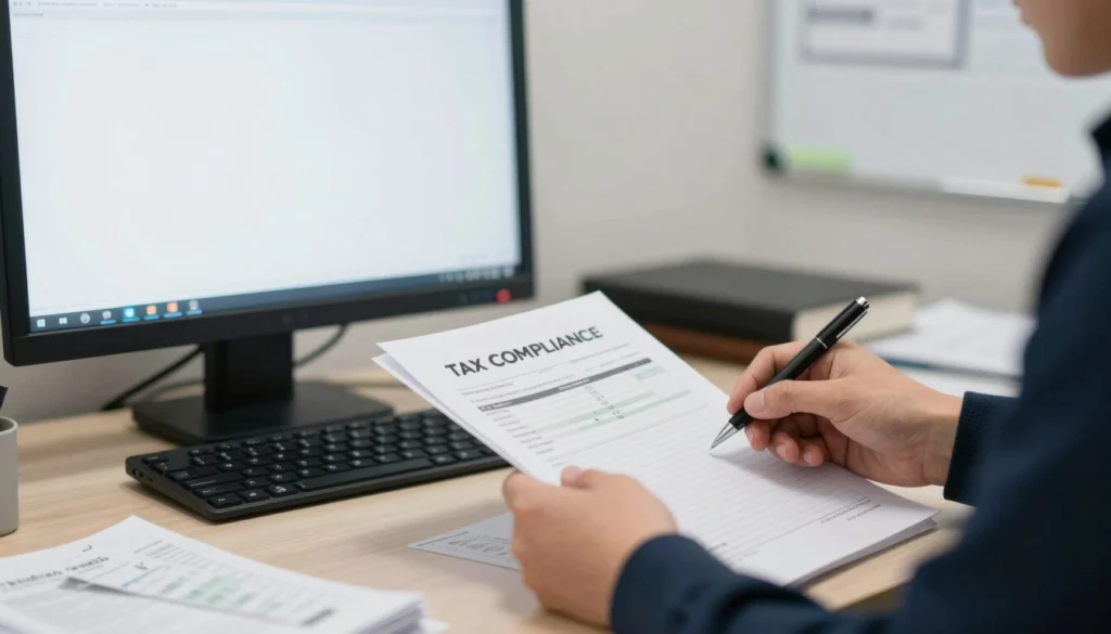 Franchise owner managing tax records