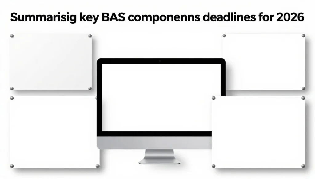 Infographic of BAS components and deadlines 2026